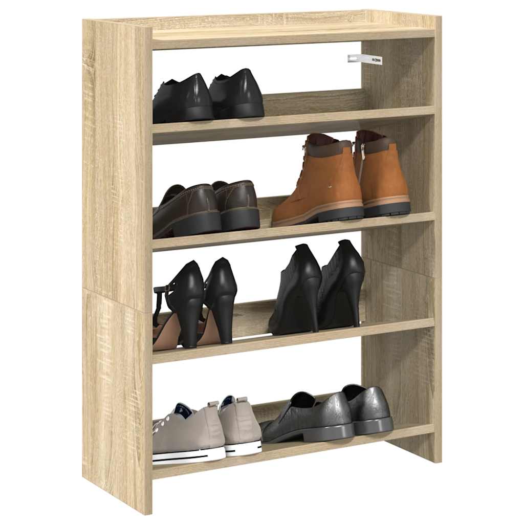 Schoenenrek 60x25x81 cm bewerkt hout sonoma eikenkleurig is nu te koop bij PeponiXL, paradijselijk wonen!