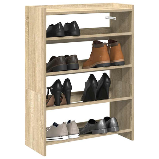 Schoenenrek 60x25x81 cm bewerkt hout sonoma eikenkleurig is nu te koop bij PeponiXL, paradijselijk wonen!