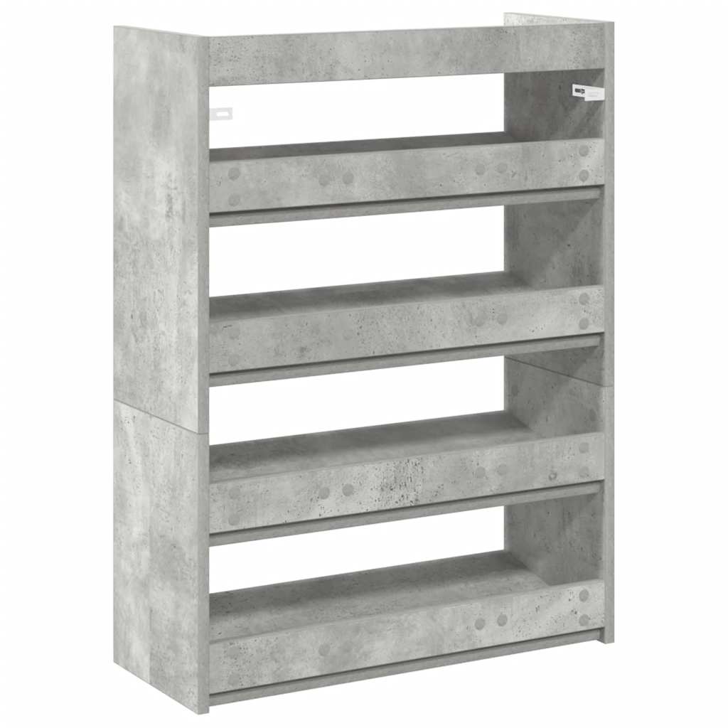 Schoenenrek 60x25x81 cm bewerkt hout betongrijs is nu te koop bij PeponiXL, paradijselijk wonen!