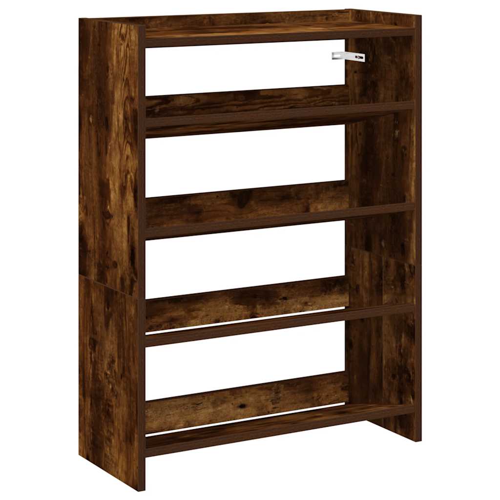 Schoenenrek 60x25x81 cm bewerkt hout gerookt eikenkleurig is nu te koop bij PeponiXL, paradijselijk wonen!