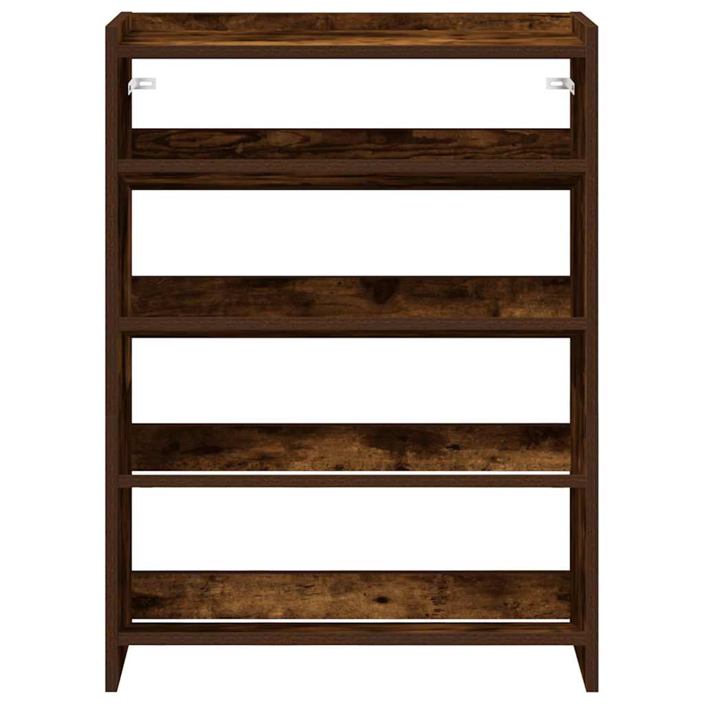 Schoenenrek 60x25x81 cm bewerkt hout gerookt eikenkleurig is nu te koop bij PeponiXL, paradijselijk wonen!