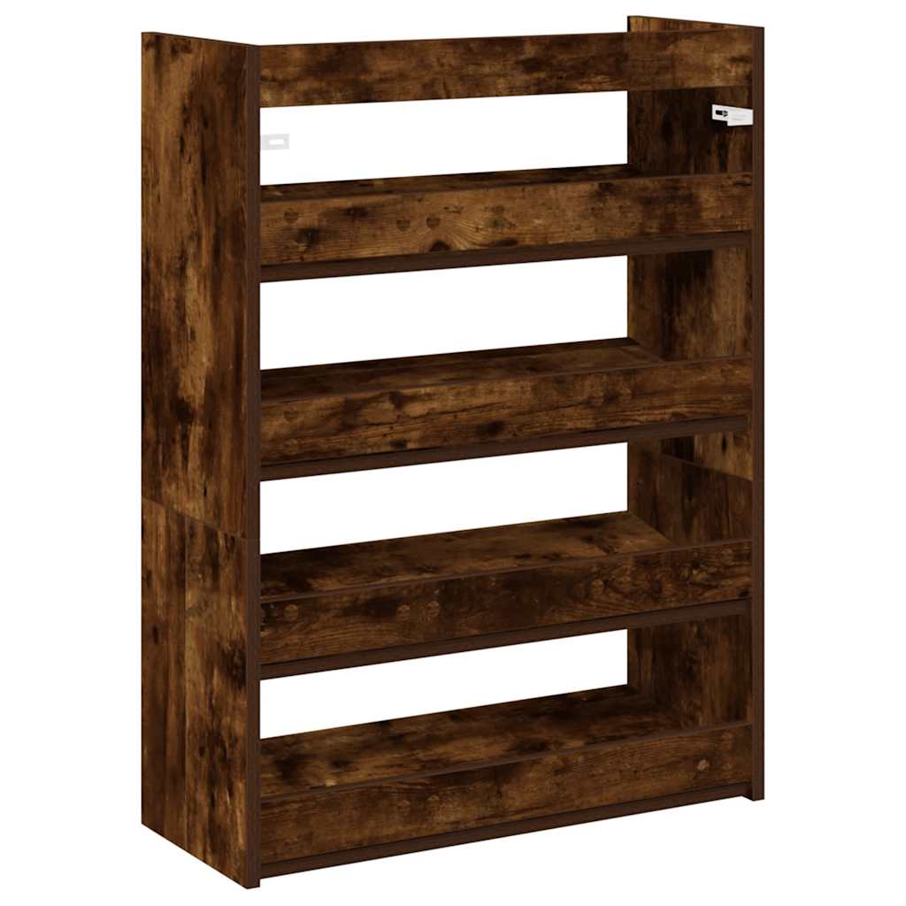 Schoenenrek 60x25x81 cm bewerkt hout gerookt eikenkleurig is nu te koop bij PeponiXL, paradijselijk wonen!