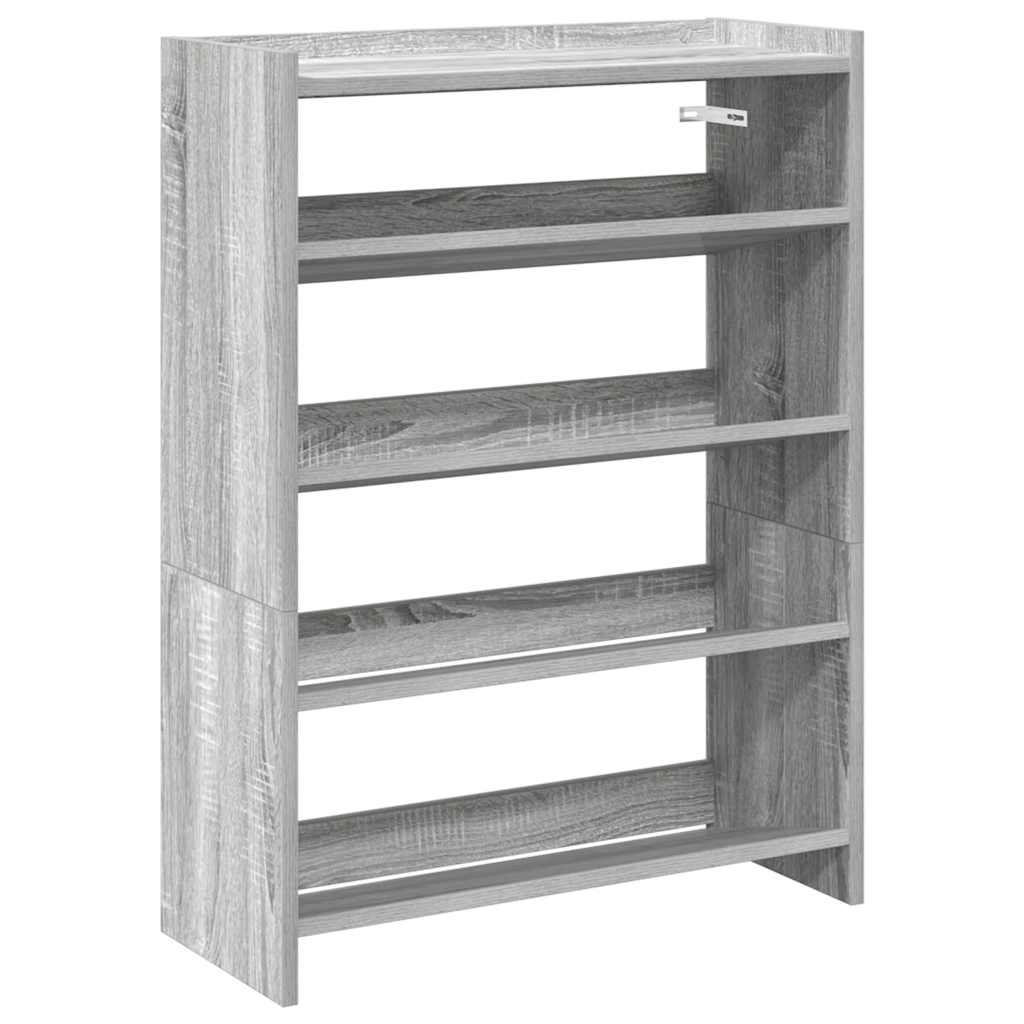 Schoenenrek 60x25x81 cm bewerkt hout grijs sonoma eikenkleurig is nu te koop bij PeponiXL, paradijselijk wonen!