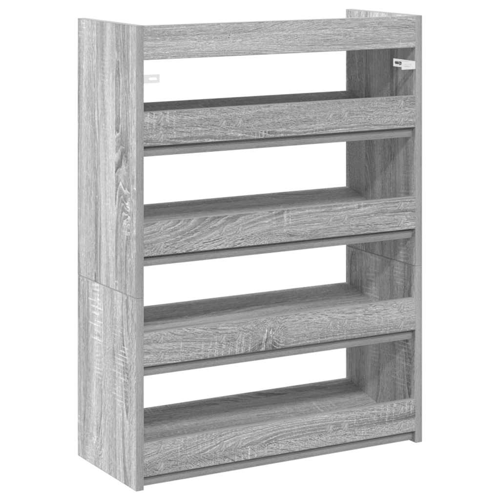 Schoenenrek 60x25x81 cm bewerkt hout grijs sonoma eikenkleurig is nu te koop bij PeponiXL, paradijselijk wonen!