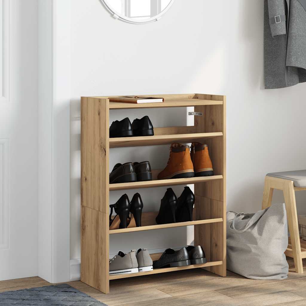 Schoenenrek 60x25x81 cm bewerkt hout artisanaal eikenkleur is nu te koop bij PeponiXL, paradijselijk wonen!
