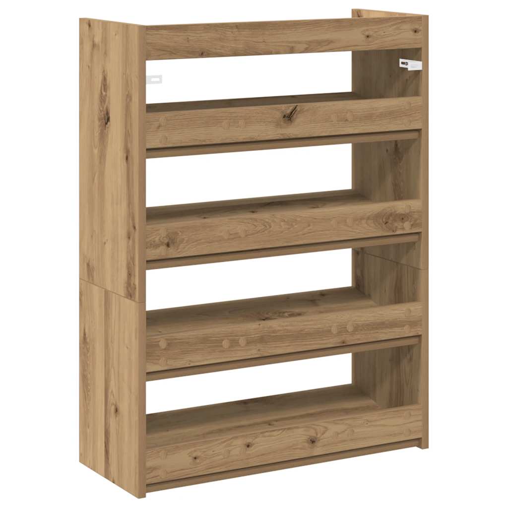Schoenenrek 60x25x81 cm bewerkt hout artisanaal eikenkleur is nu te koop bij PeponiXL, paradijselijk wonen!