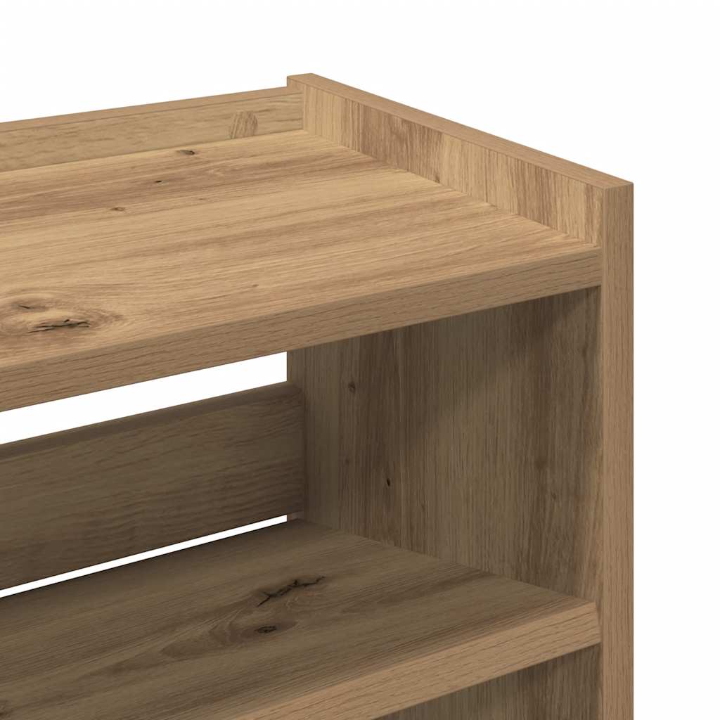 Schoenenrek 60x25x81 cm bewerkt hout artisanaal eikenkleur is nu te koop bij PeponiXL, paradijselijk wonen!