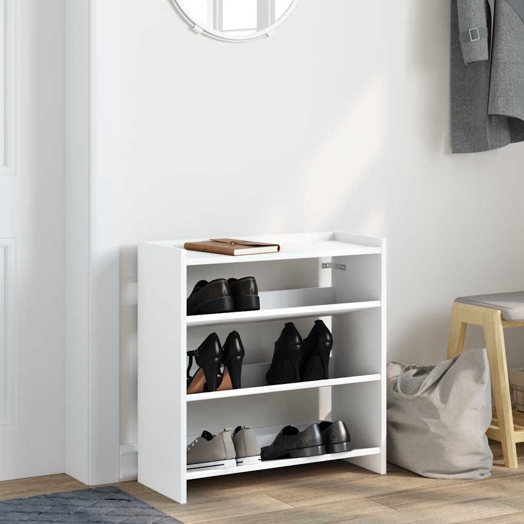 Schoenenrek 60x25x62 cm bewerkt hout wit is nu te koop bij PeponiXL, paradijselijk wonen!