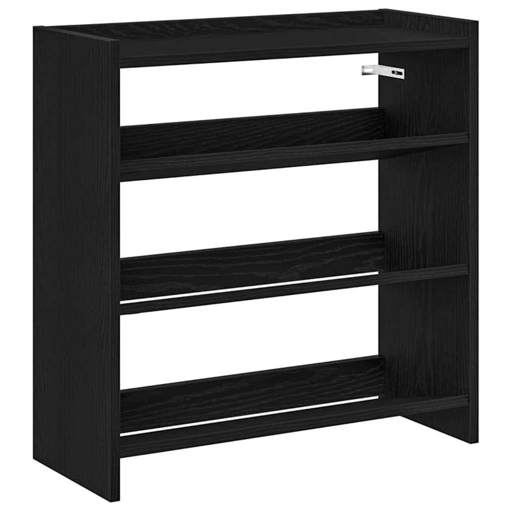 Schoenenrek 60x25x62 cm bewerkt hout zwart is nu te koop bij PeponiXL, paradijselijk wonen!