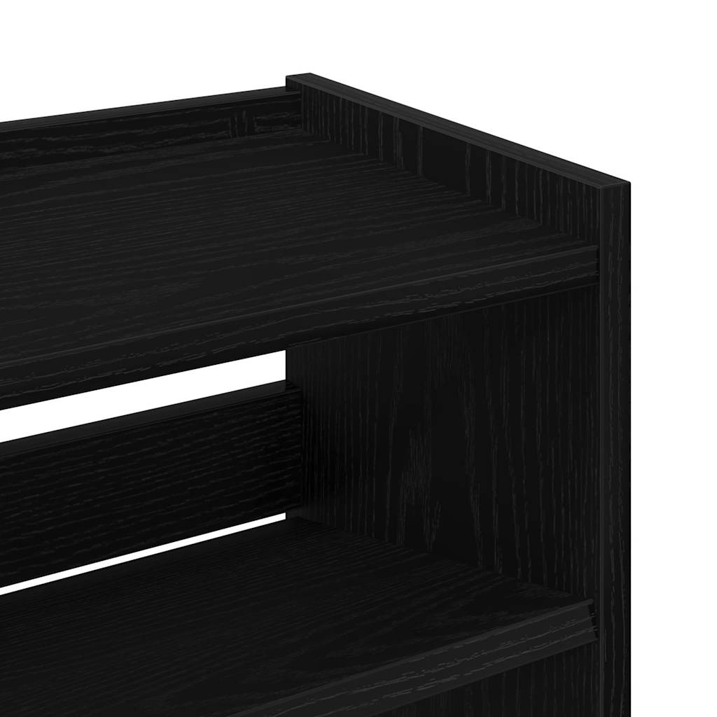 Schoenenrek 60x25x62 cm bewerkt hout zwart is nu te koop bij PeponiXL, paradijselijk wonen!