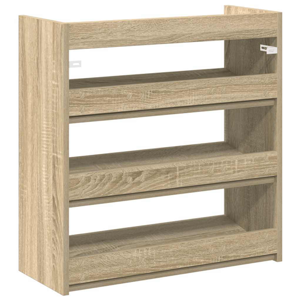 Schoenenrek 60x25x62 cm bewerkt hout sonoma eikenkleurig is nu te koop bij PeponiXL, paradijselijk wonen!