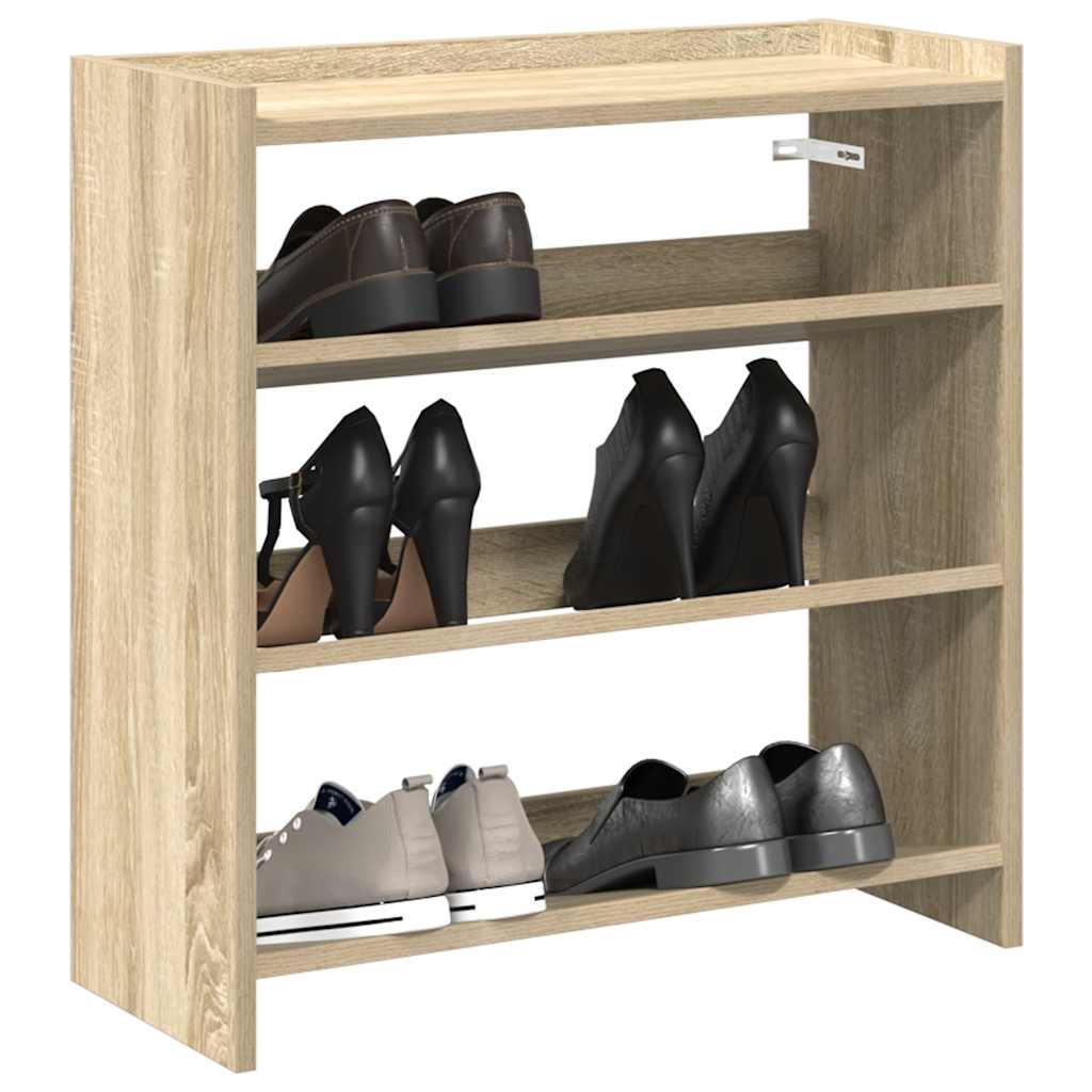 Schoenenrek 60x25x62 cm bewerkt hout sonoma eikenkleurig is nu te koop bij PeponiXL, paradijselijk wonen!
