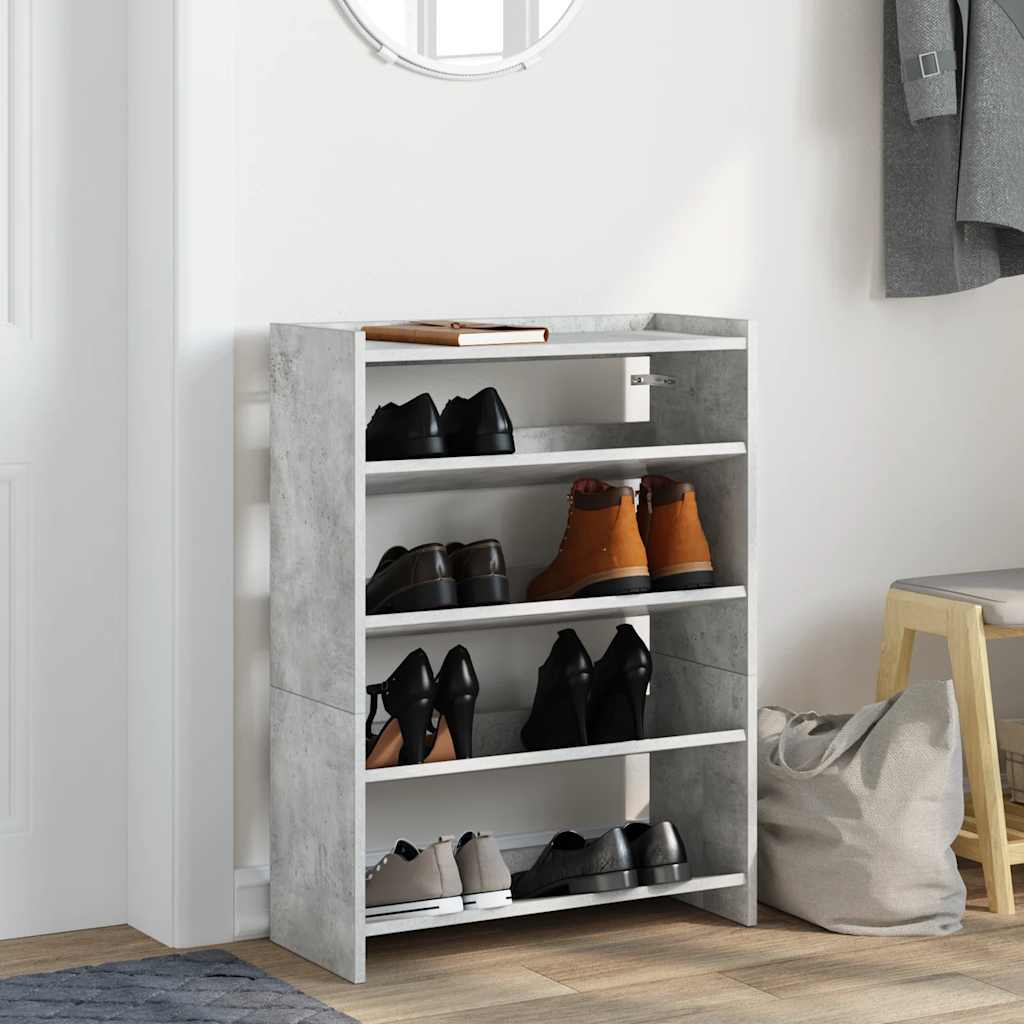 Schoenenrek 60x25x62 cm bewerkt hout betongrijs is nu te koop bij PeponiXL, paradijselijk wonen!