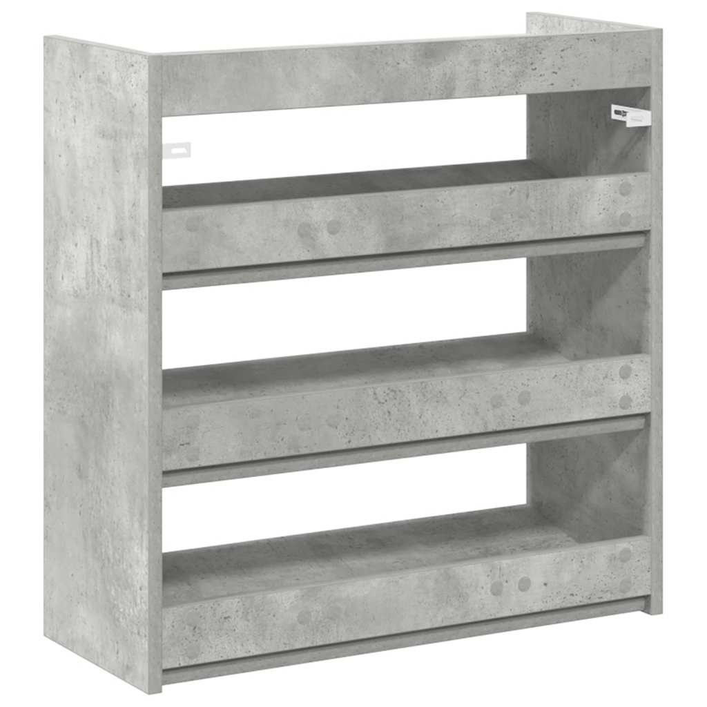 Schoenenrek 60x25x62 cm bewerkt hout betongrijs is nu te koop bij PeponiXL, paradijselijk wonen!