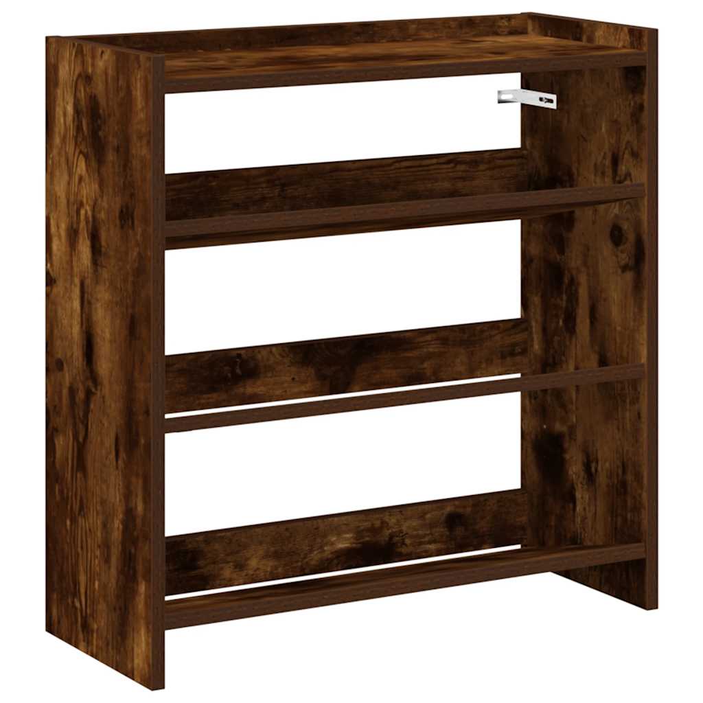 Schoenenrek 60x25x62 cm bewerkt hout gerookt eikenkleurig is nu te koop bij PeponiXL, paradijselijk wonen!