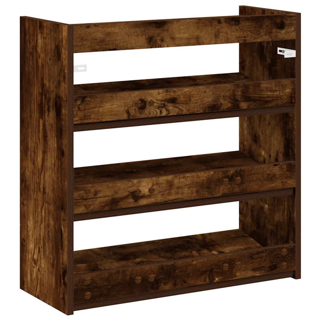 Schoenenrek 60x25x62 cm bewerkt hout gerookt eikenkleurig is nu te koop bij PeponiXL, paradijselijk wonen!