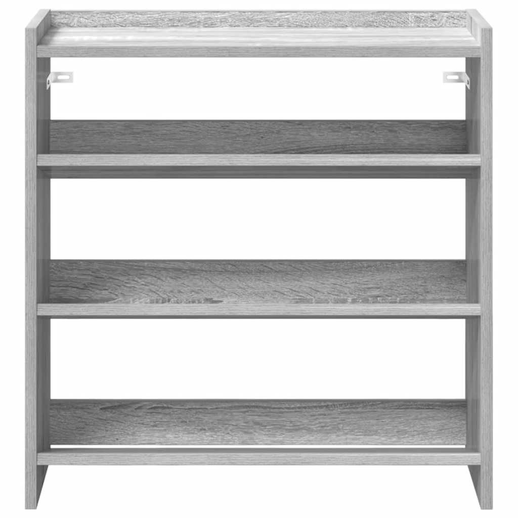 Schoenenrek 60x25x62 cm bewerkt hout grijs sonoma eikenkleurig is nu te koop bij PeponiXL, paradijselijk wonen!