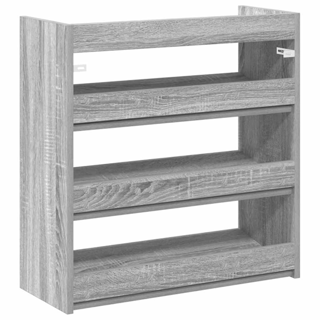 Schoenenrek 60x25x62 cm bewerkt hout grijs sonoma eikenkleurig is nu te koop bij PeponiXL, paradijselijk wonen!