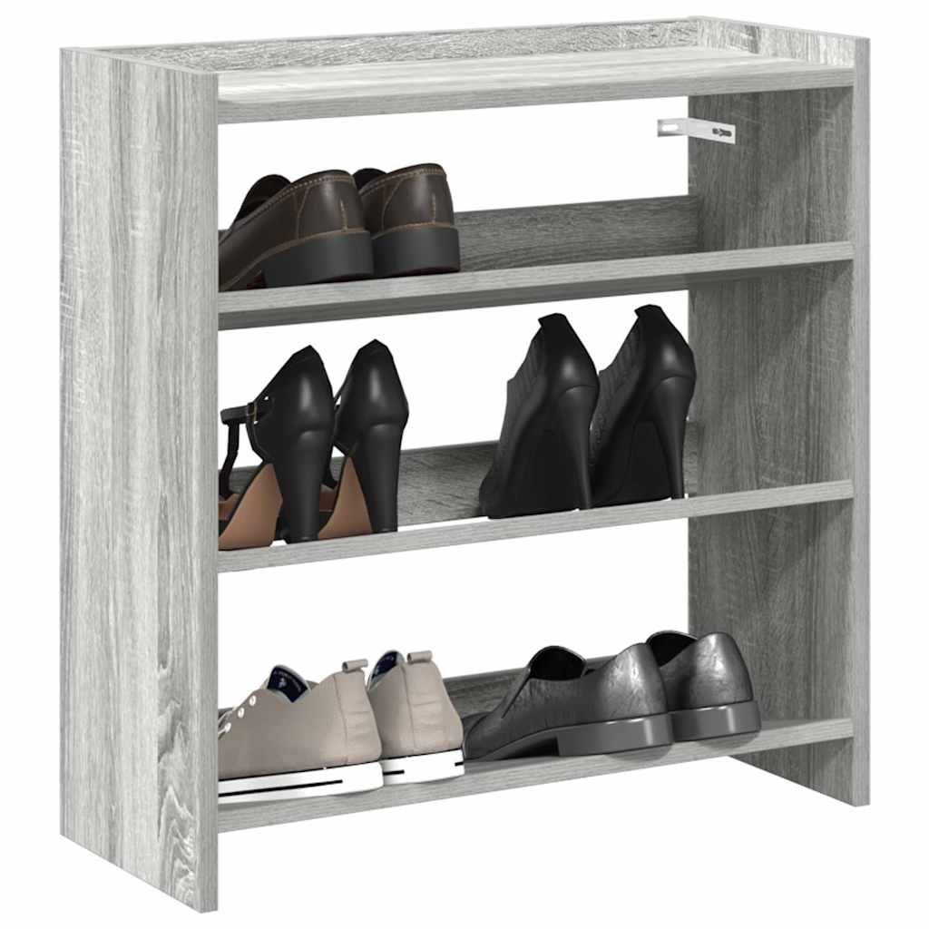 Schoenenrek 60x25x62 cm bewerkt hout grijs sonoma eikenkleurig is nu te koop bij PeponiXL, paradijselijk wonen!