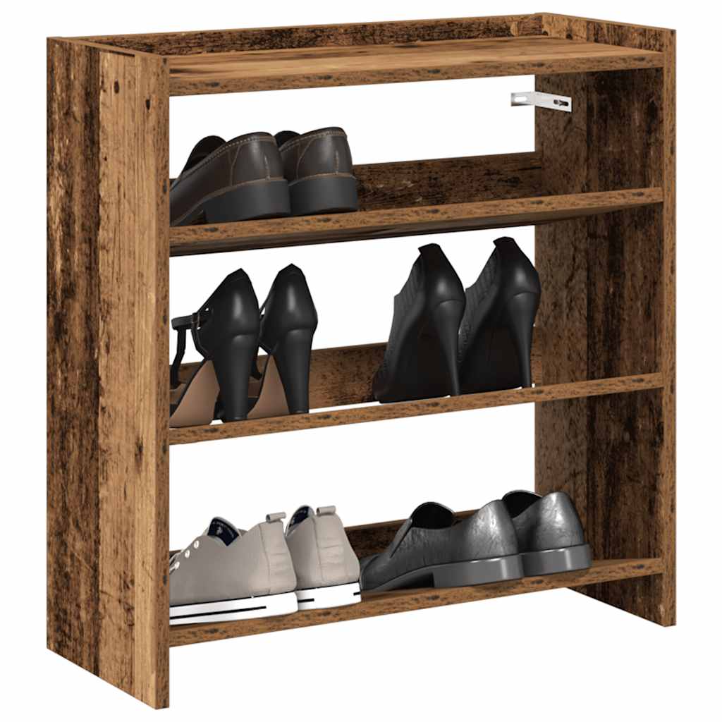 Schoenenrek 60x25x62 cm bewerkt hout oud houtkleurig is nu te koop bij PeponiXL, paradijselijk wonen!