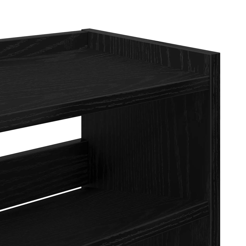 Schoenenrek 80x25x100 cm bewerkt hout zwart is nu te koop bij PeponiXL, paradijselijk wonen!