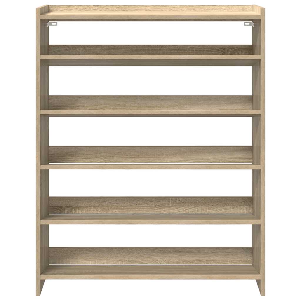 Schoenenrek 80x25x100 cm bewerkt hout sonoma eikenkleurig is nu te koop bij PeponiXL, paradijselijk wonen!