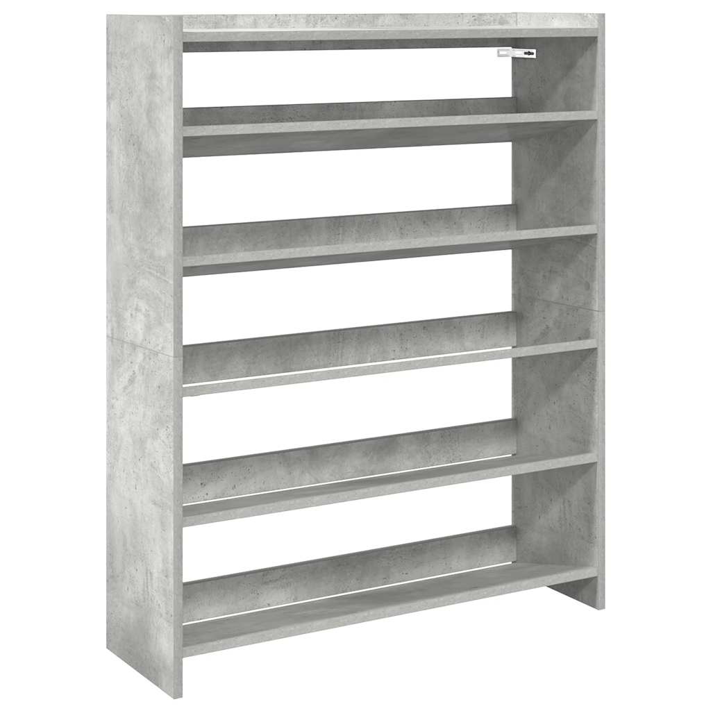 Schoenenkast 80x25x100 cm bewerkt hout betongrijs is nu te koop bij PeponiXL, paradijselijk wonen!