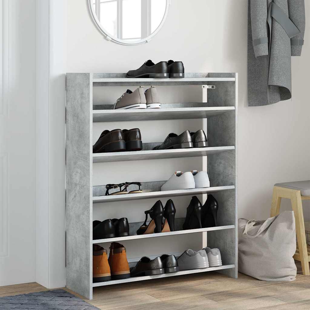 Schoenenkast 80x25x100 cm bewerkt hout betongrijs is nu te koop bij PeponiXL, paradijselijk wonen!