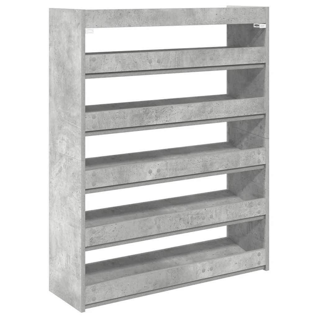 Schoenenkast 80x25x100 cm bewerkt hout betongrijs is nu te koop bij PeponiXL, paradijselijk wonen!