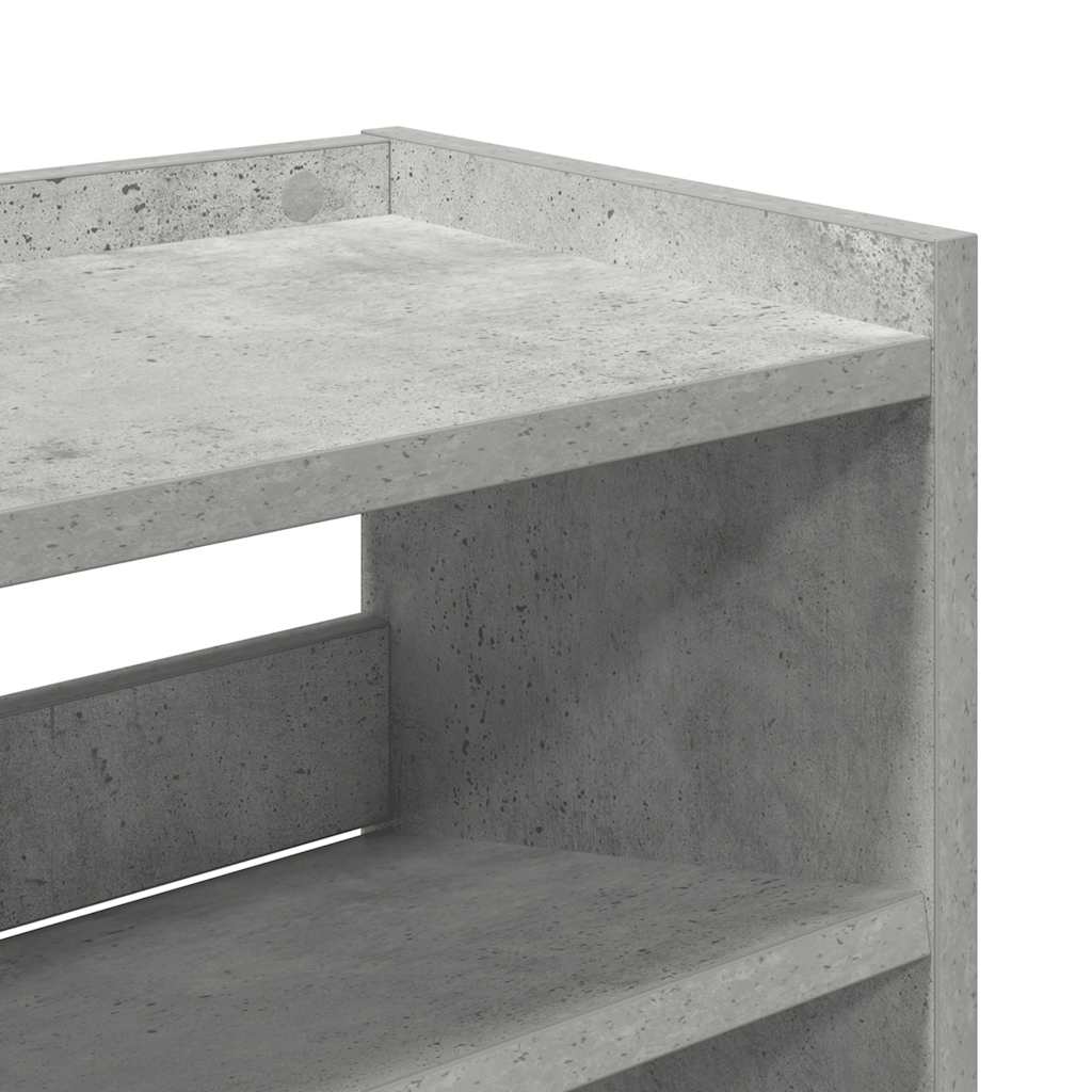 Schoenenkast 80x25x100 cm bewerkt hout betongrijs is nu te koop bij PeponiXL, paradijselijk wonen!
