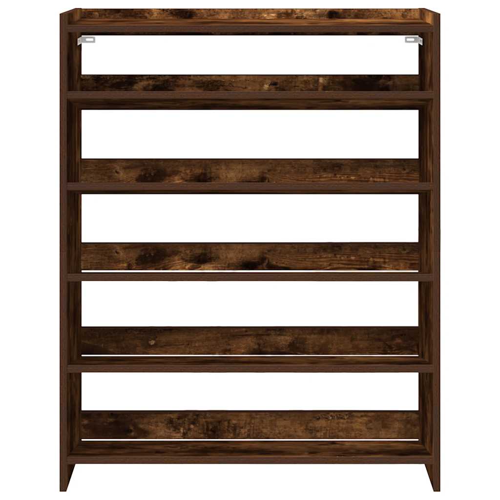 Schoenenrek 80x25x100 cm bewerkt hout gerookt eikenkleurig is nu te koop bij PeponiXL, paradijselijk wonen!