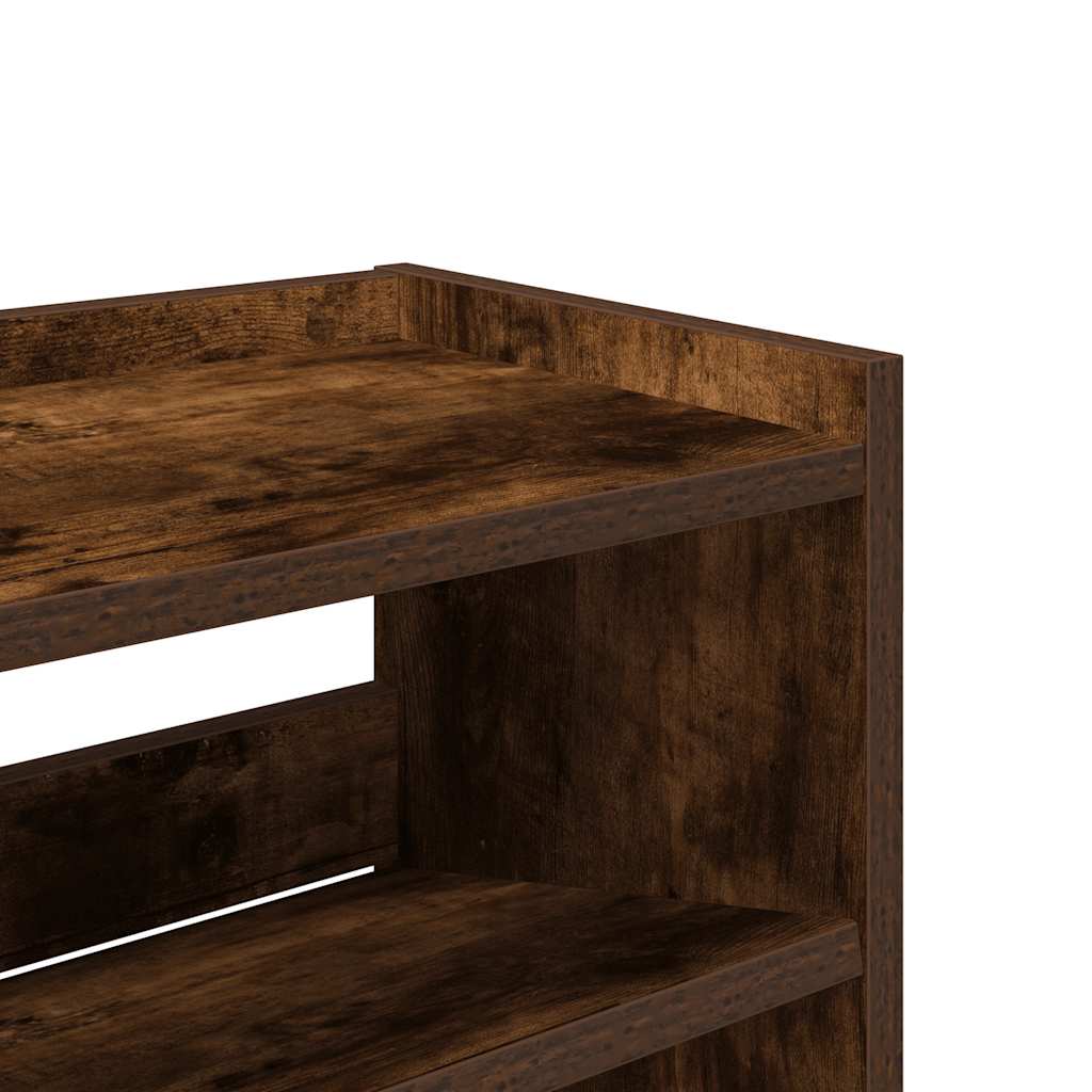 Schoenenrek 80x25x100 cm bewerkt hout gerookt eikenkleurig is nu te koop bij PeponiXL, paradijselijk wonen!
