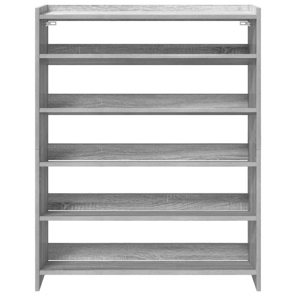 Schoenenrek 80x25x100 cm bewerkt hout grijs sonoma eikenkleurig is nu te koop bij PeponiXL, paradijselijk wonen!
