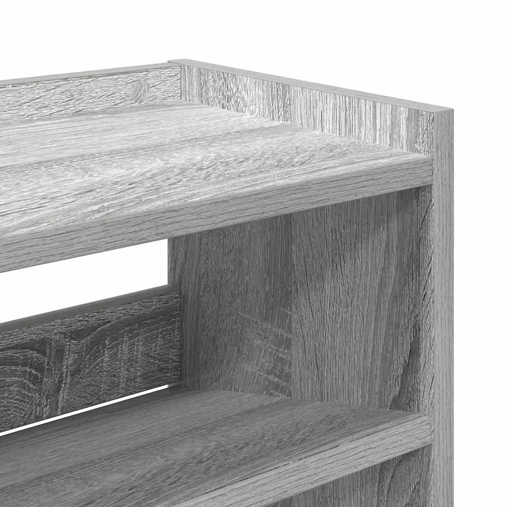 Schoenenrek 80x25x100 cm bewerkt hout grijs sonoma eikenkleurig is nu te koop bij PeponiXL, paradijselijk wonen!