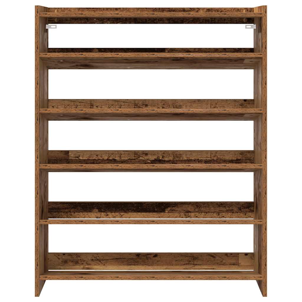 Schoenenrek 80x25x100 cm bewerkt hout oud houtkleurig is nu te koop bij PeponiXL, paradijselijk wonen!