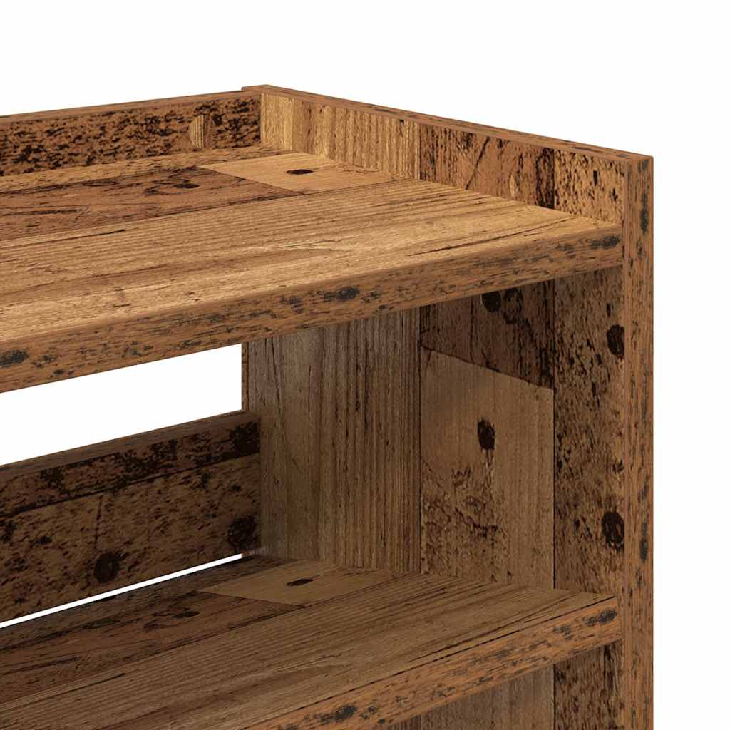 Schoenenrek 80x25x100 cm bewerkt hout oud houtkleurig is nu te koop bij PeponiXL, paradijselijk wonen!