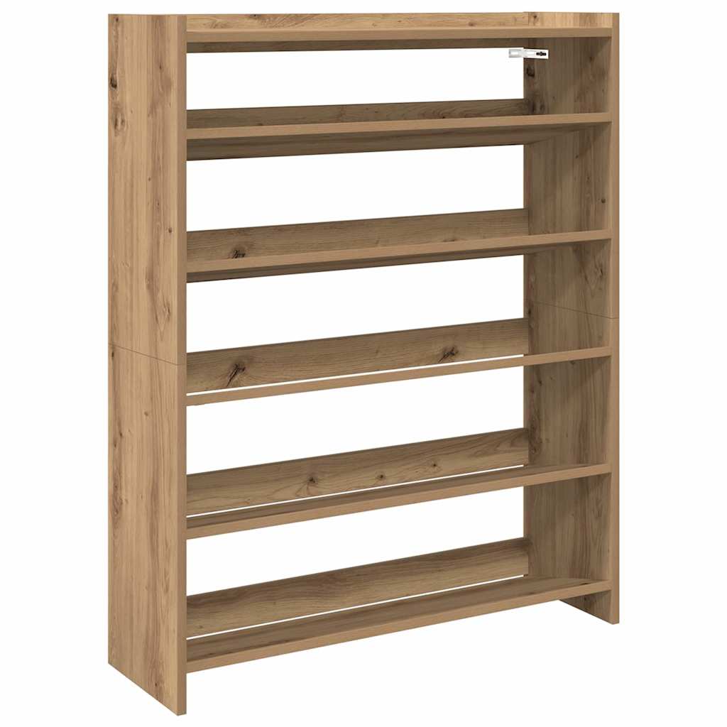 Schoenenrek 80x25x100 cm bewerkt hout artisanaal eikenkleur is nu te koop bij PeponiXL, paradijselijk wonen!
