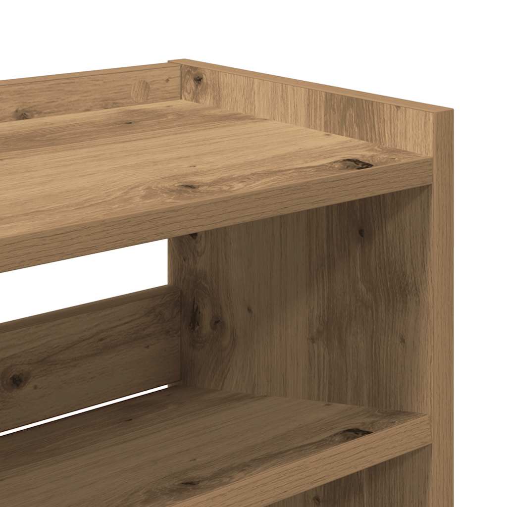 Schoenenrek 80x25x100 cm bewerkt hout artisanaal eikenkleur is nu te koop bij PeponiXL, paradijselijk wonen!