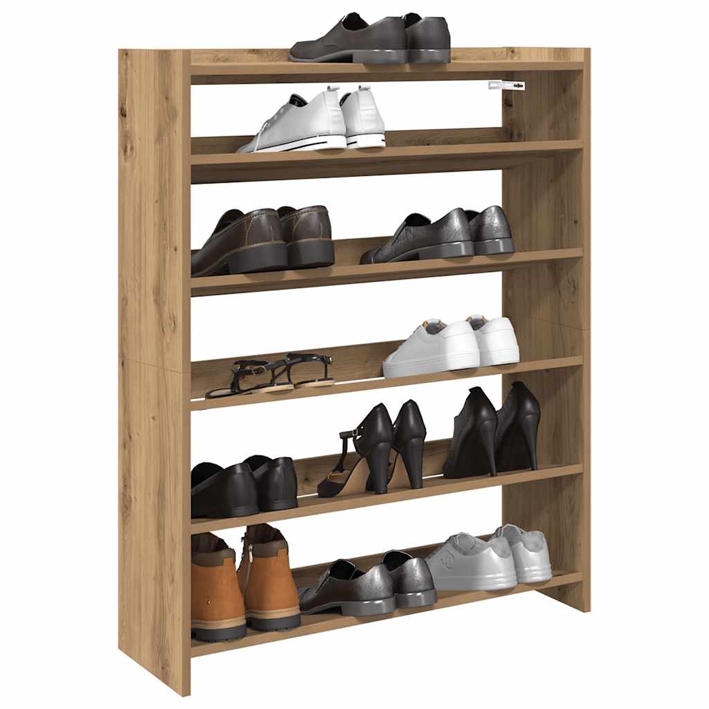 Schoenenrek 80x25x100 cm bewerkt hout artisanaal eikenkleur is nu te koop bij PeponiXL, paradijselijk wonen!