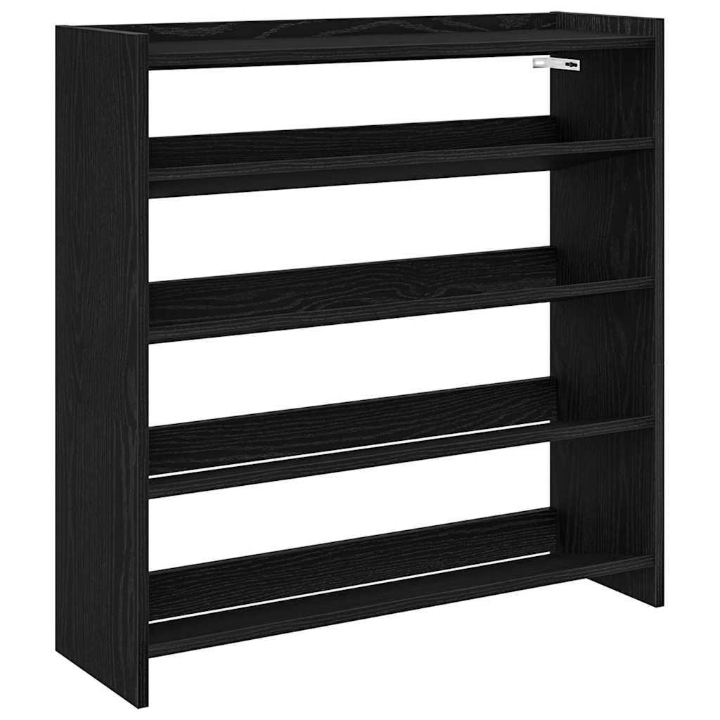 Schoenenrek 80x25x81 cm bewerkt hout zwart is nu te koop bij PeponiXL, paradijselijk wonen!