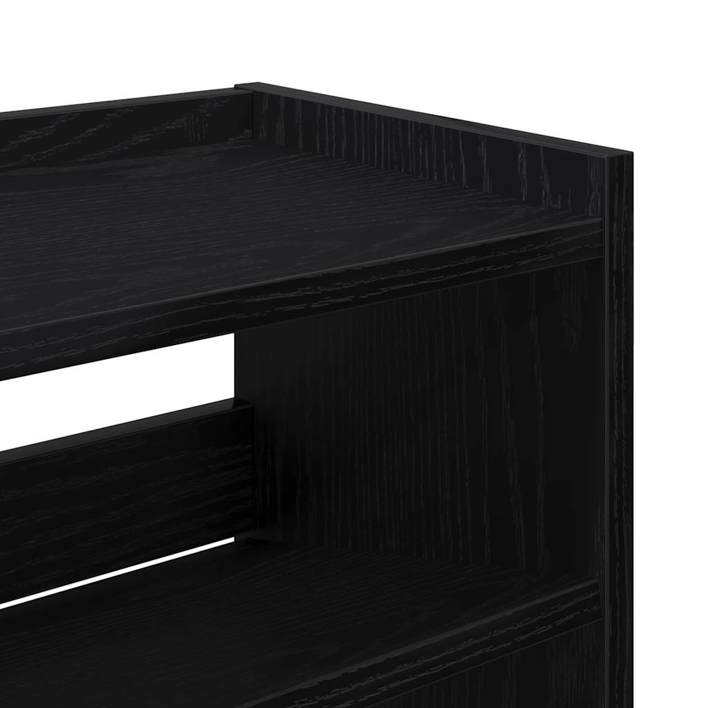 Schoenenrek 80x25x81 cm bewerkt hout zwart is nu te koop bij PeponiXL, paradijselijk wonen!