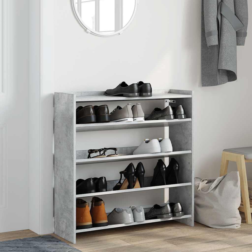 Schoenenrek 80x25x81 cm bewerkt hout betongrijs is nu te koop bij PeponiXL, paradijselijk wonen!