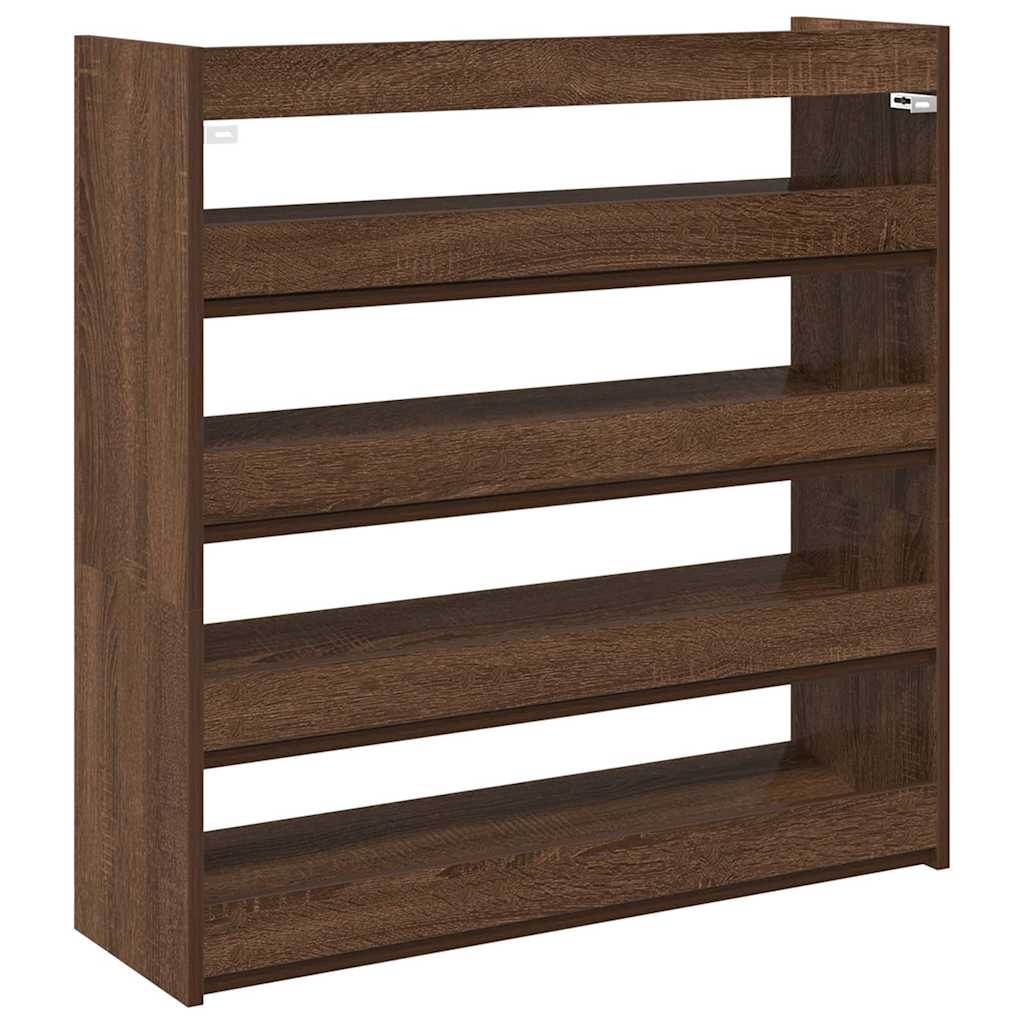 Schoenenrek 80x25x81 cm bewerkt hout bruin eikenkleur is nu te koop bij PeponiXL, paradijselijk wonen!