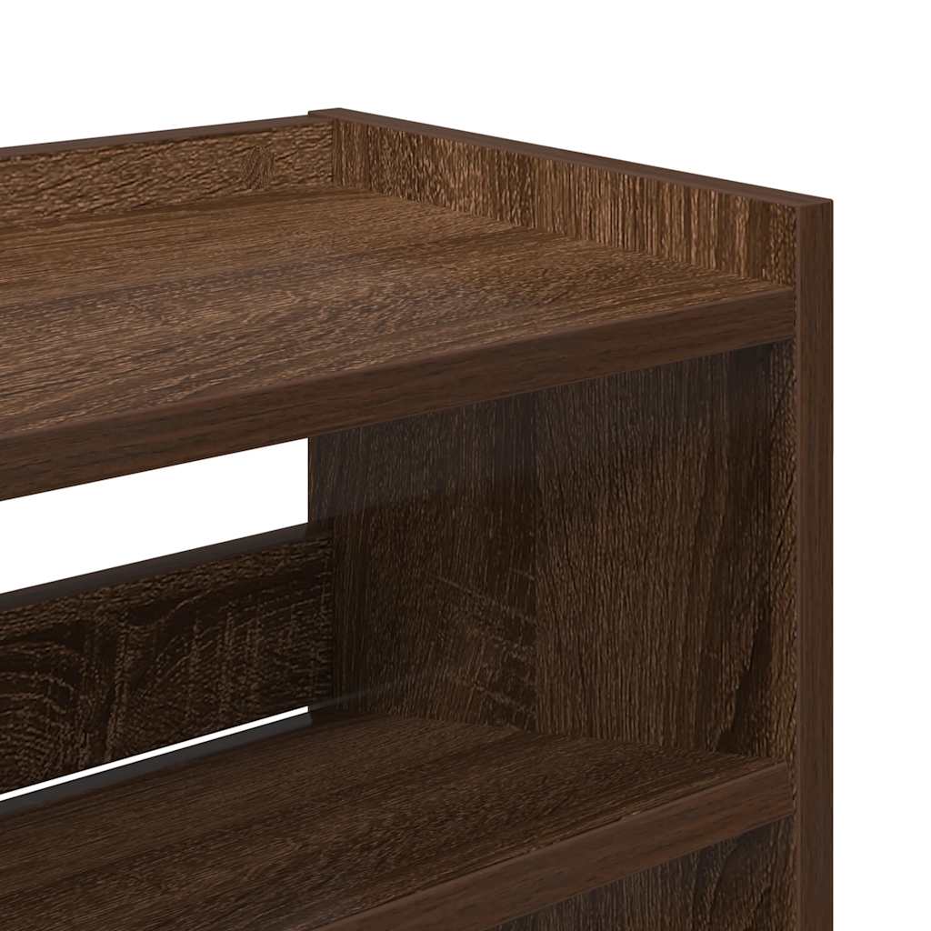 Schoenenrek 80x25x81 cm bewerkt hout bruin eikenkleur is nu te koop bij PeponiXL, paradijselijk wonen!