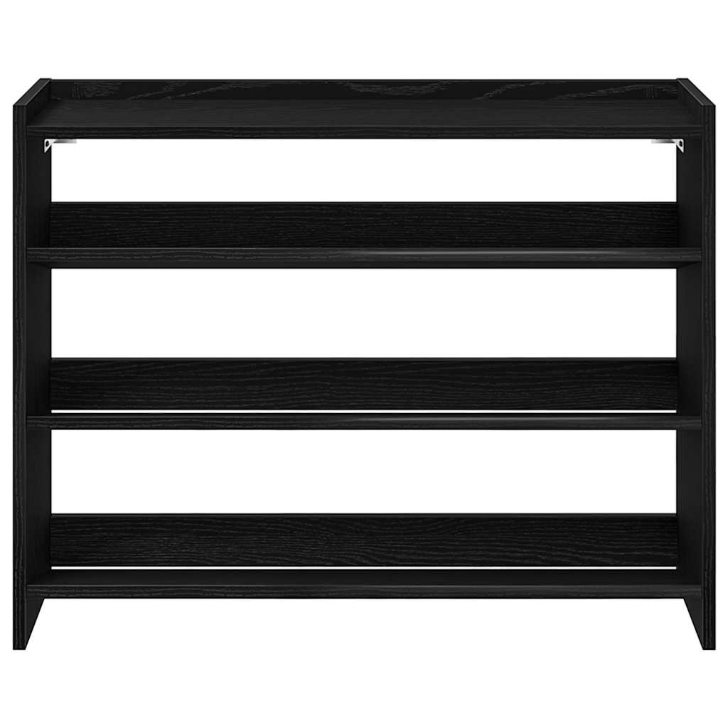Schoenenrek 80x25x62 cm bewerkt hout zwart is nu te koop bij PeponiXL, paradijselijk wonen!