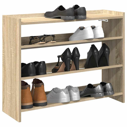 Schoenenrek 80x25x62 cm bewerkt hout sonoma eikenkleurig is nu te koop bij PeponiXL, paradijselijk wonen!