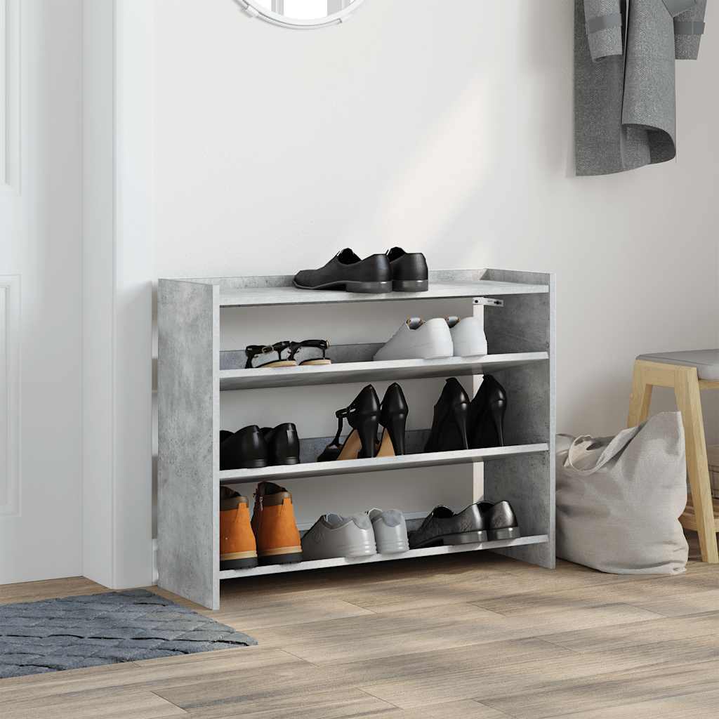 Schoenenrek 80x25x62 cm bewerkt hout betongrijs is nu te koop bij PeponiXL, paradijselijk wonen!