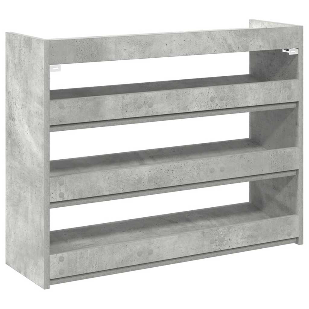 Schoenenrek 80x25x62 cm bewerkt hout betongrijs is nu te koop bij PeponiXL, paradijselijk wonen!