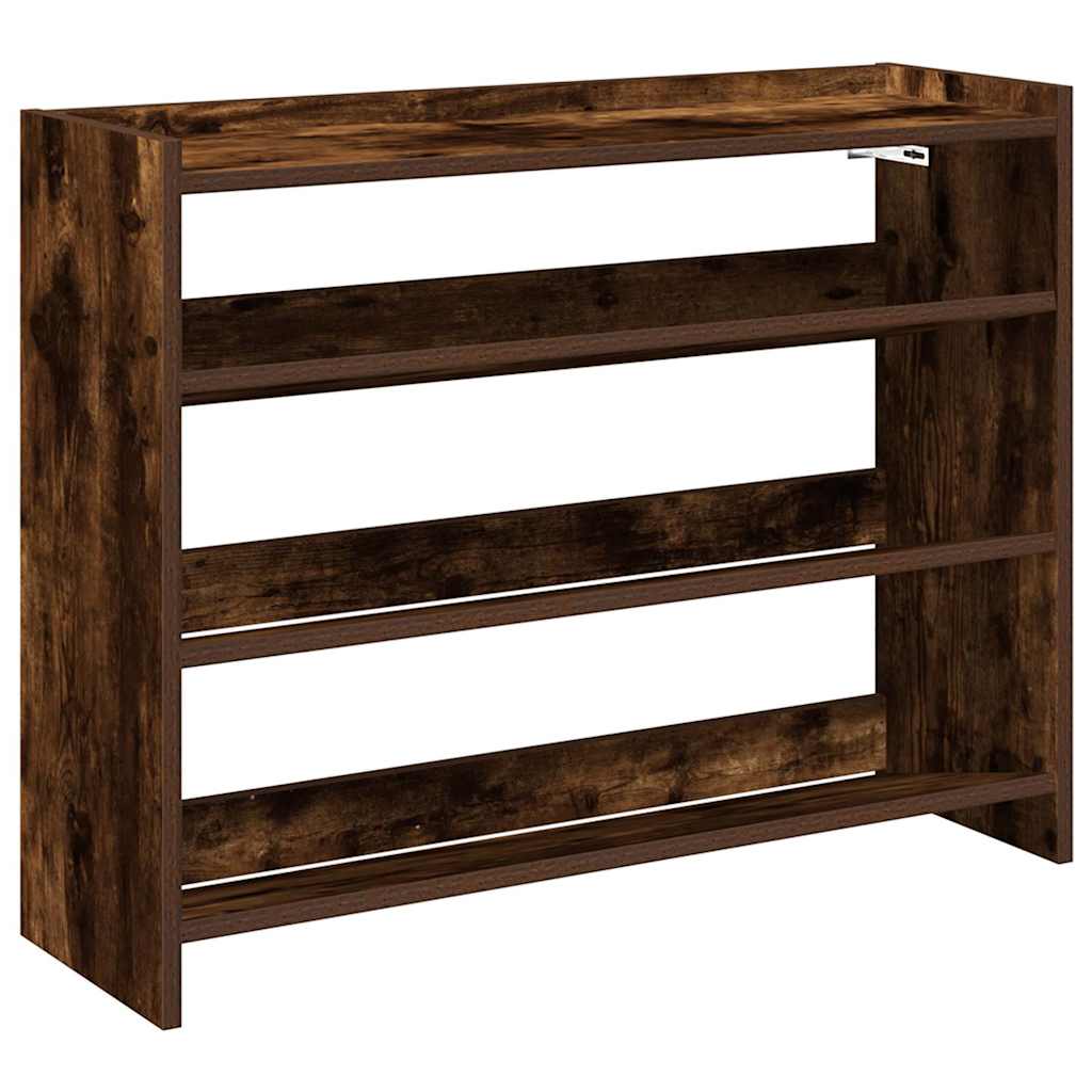 Schoenenrek 80x25x62 cm bewerkt hout gerookt eikenkleurig is nu te koop bij PeponiXL, paradijselijk wonen!