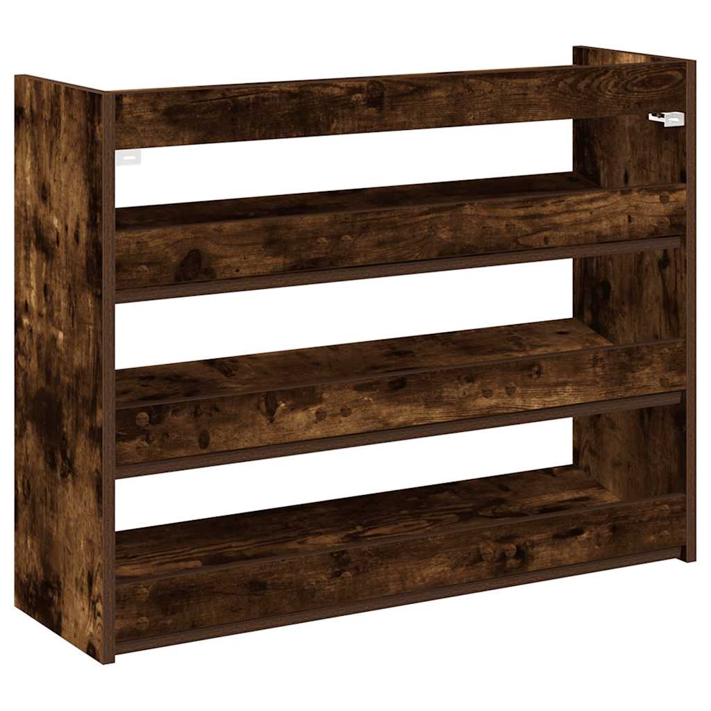 Schoenenrek 80x25x62 cm bewerkt hout gerookt eikenkleurig is nu te koop bij PeponiXL, paradijselijk wonen!